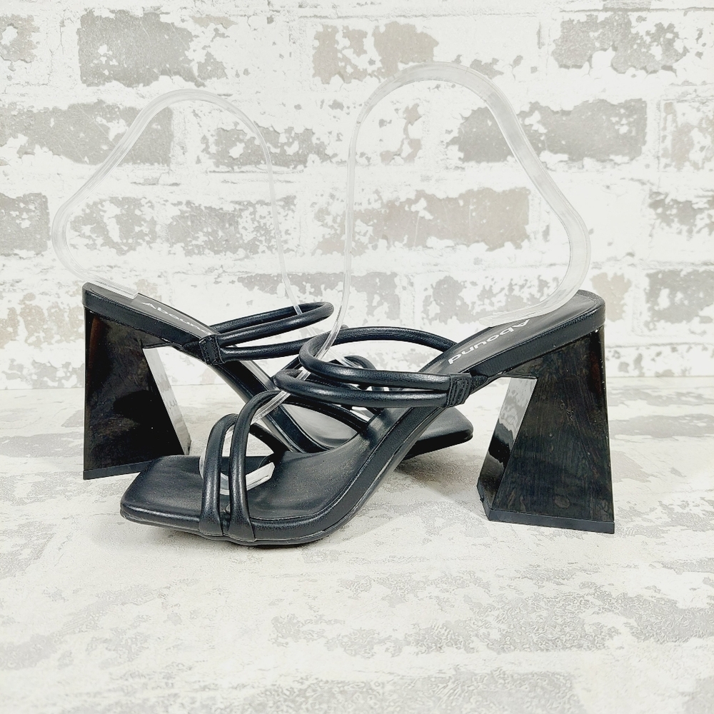 New Abound Austyn Black Block Heel Square Toe Strappy Sandals V346 - Picture 4 of 11